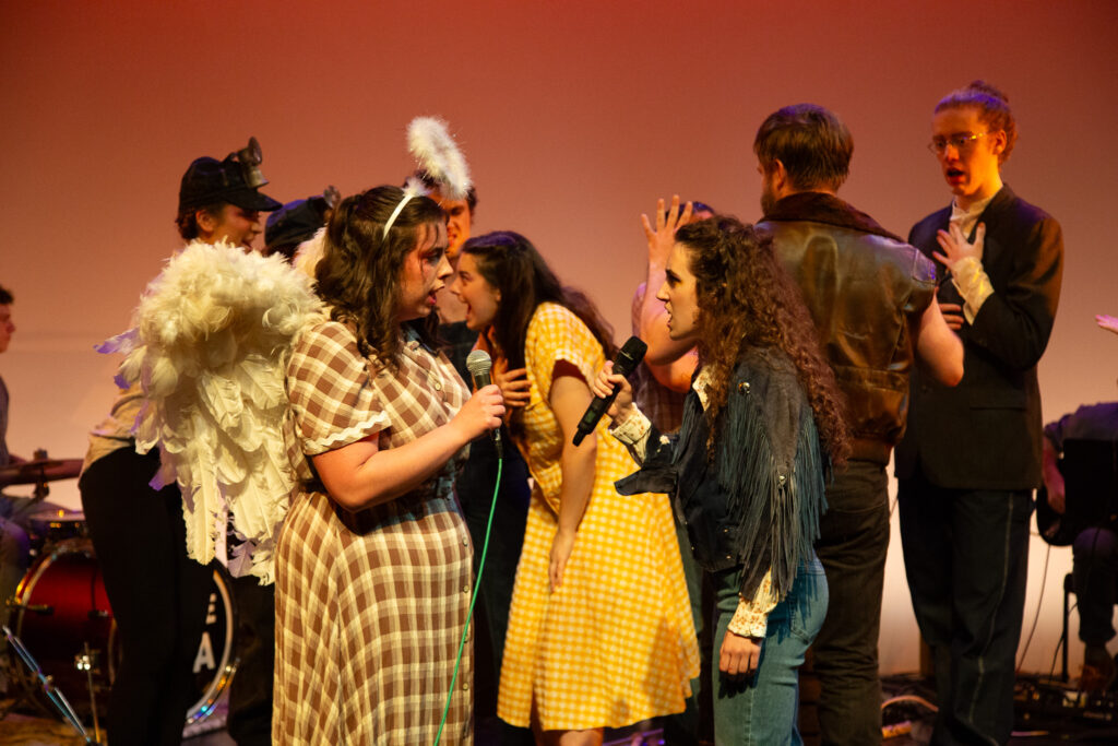 A photo from the production of Razor Creek: Razor Creek: a folk rock sci-fi musical produced at the Iowa New Play Festival at the University of Iowa in Iowa City, Iowa in May, 2024